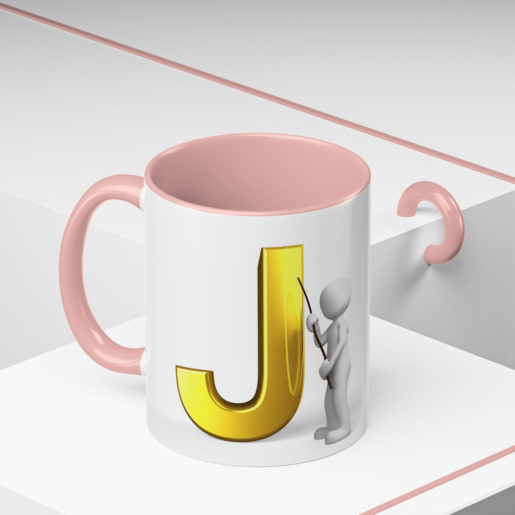 Gold Buchstabe J Monogramm Tasse Akzent Kaffeetasse | Initial J Tasse
