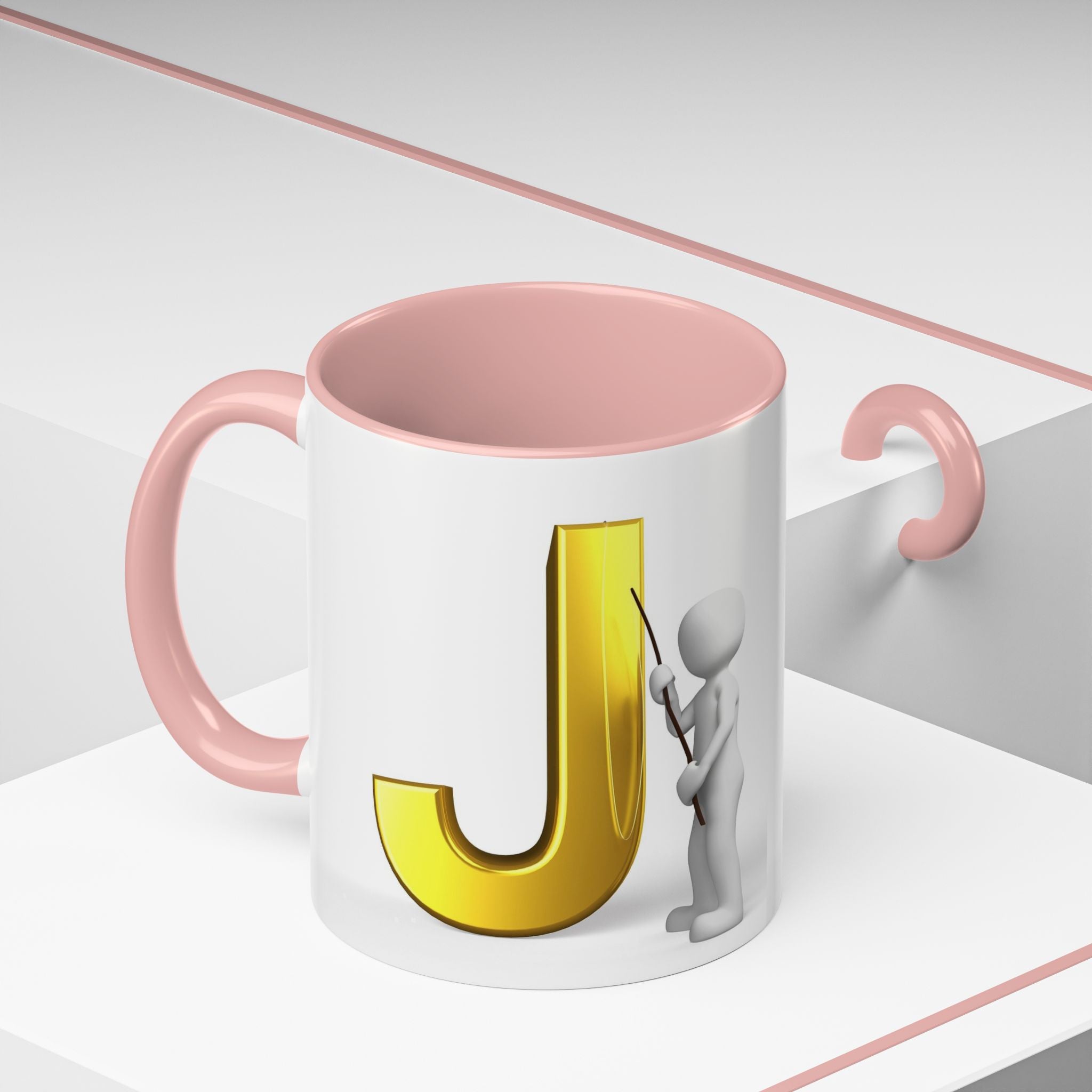 Gold Buchstabe J Monogramm Tasse Akzent Kaffeetasse | Initial J Tasse