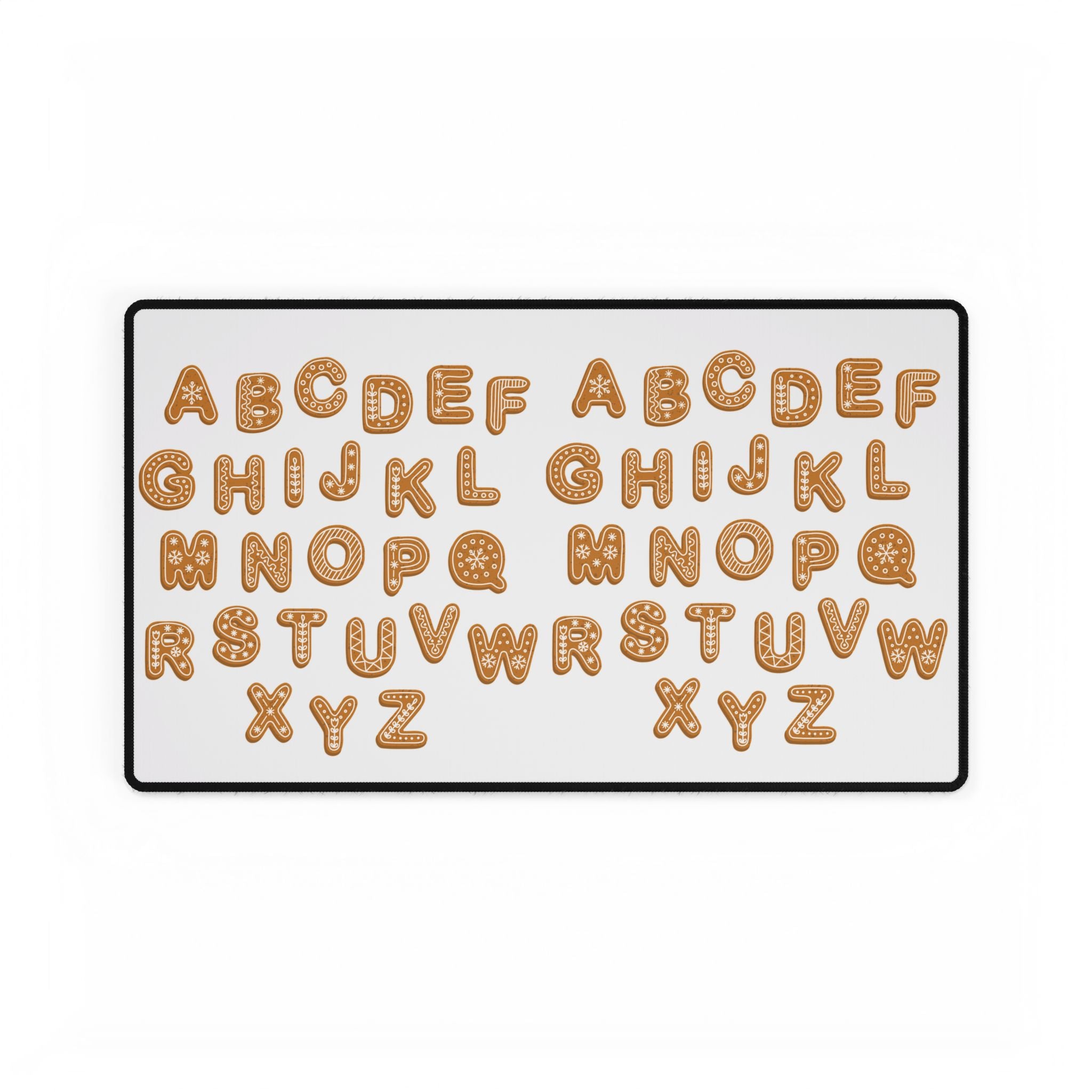 Schreibtischunterlage mit Lebkuchenbuchstaben | Süße Back-Buchstaben-Mauspad