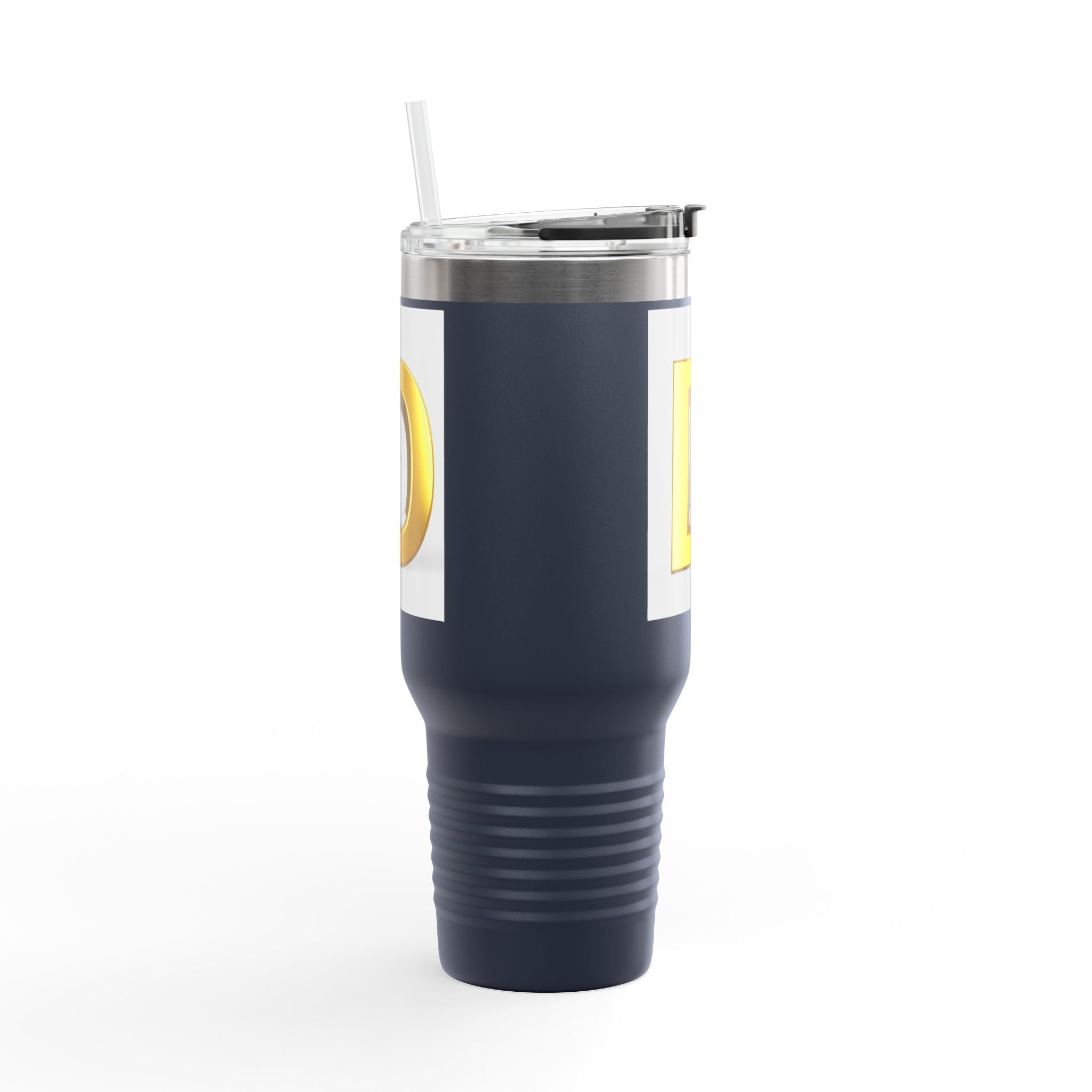 Mug de voyage monogramme D doré | Gobelet isotherme 40 oz
