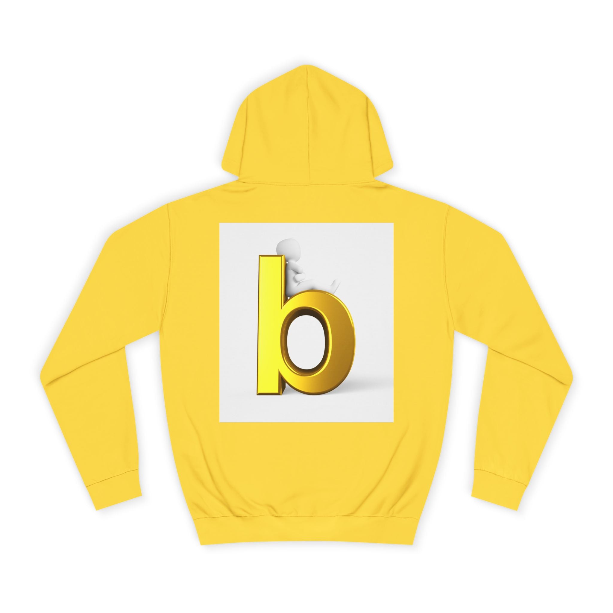Yellow 3D Letter b Hoodie | Minimal Monogram Initial Sweatshirt