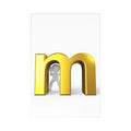 Gold 3D Letter M Postcards | Set of 7