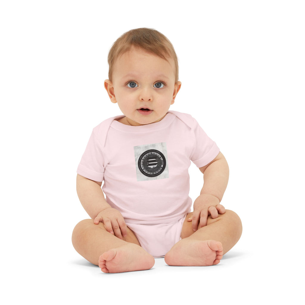 Solana Cryptocurrency Infant One Piece | Monochrome Badge Design