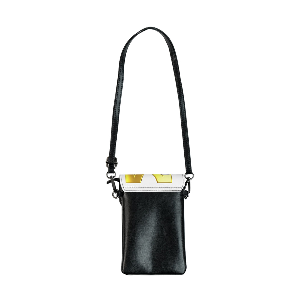 3D Character Pushing Gold Letter M Small Cell Phone Wallet | Crossbody Phone Purse