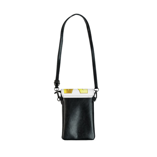 3D Character Pushing Gold Letter M Small Cell Phone Wallet | Crossbody Phone Purse