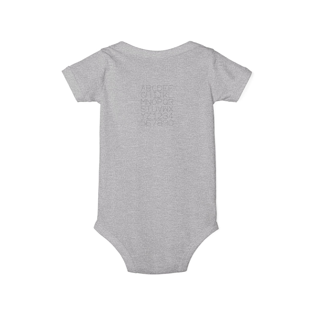 Minimal Dotted Alphabet Infant Onesie | Plain Baby Bodysuit