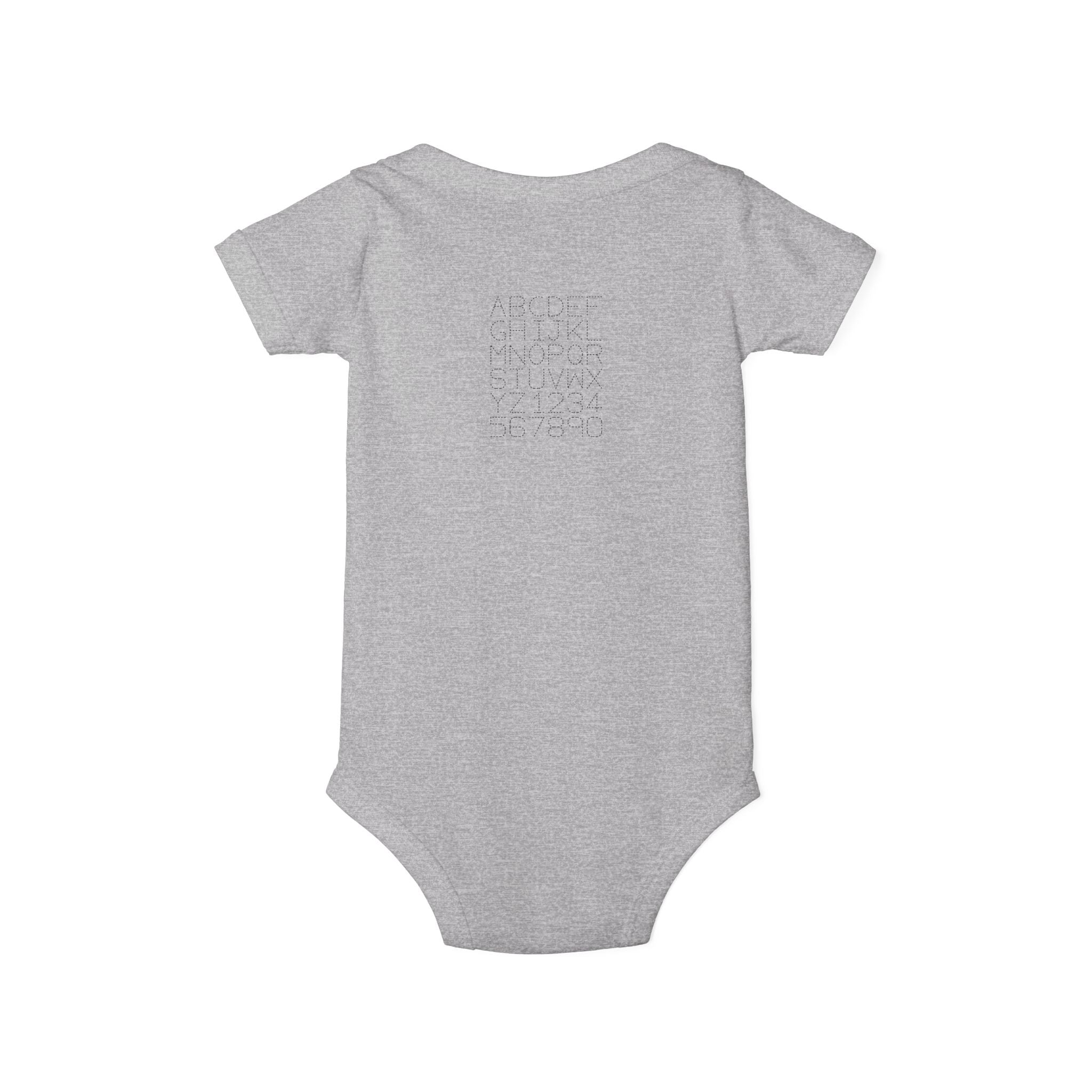 Minimal Dotted Alphabet Infant Onesie | Plain Baby Bodysuit