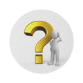 Gold Question Mark Figure Round Rug | Modern Curious Décor