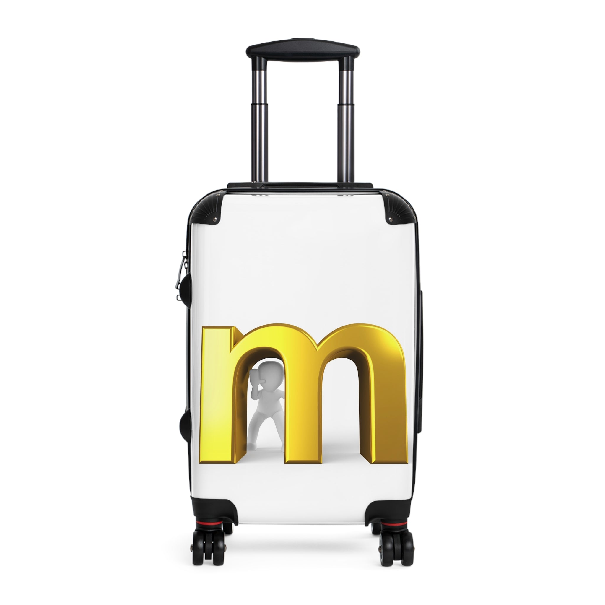 Gold Letter M Monogram Suitcase | Personalized Initial Luggage