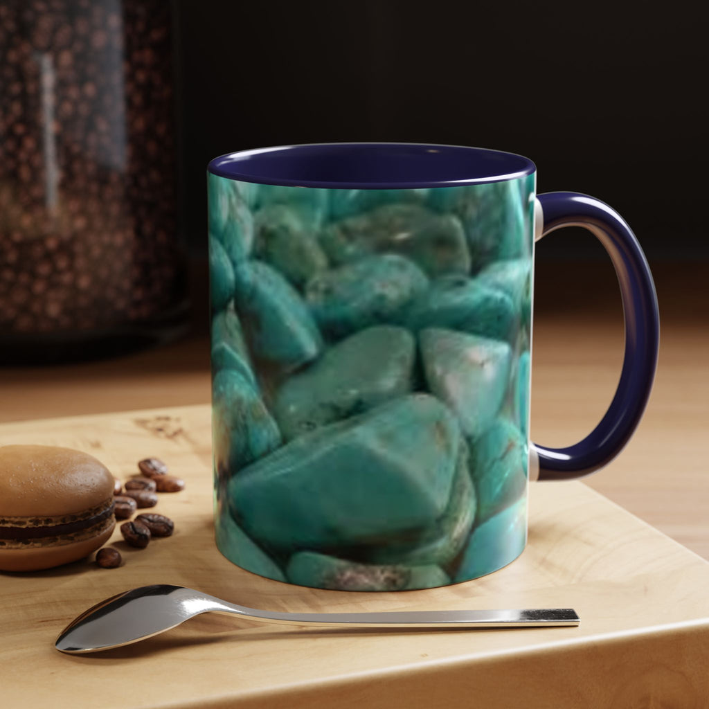 Turquoise Gemstones Accent Coffee Mug | 11oz 15oz