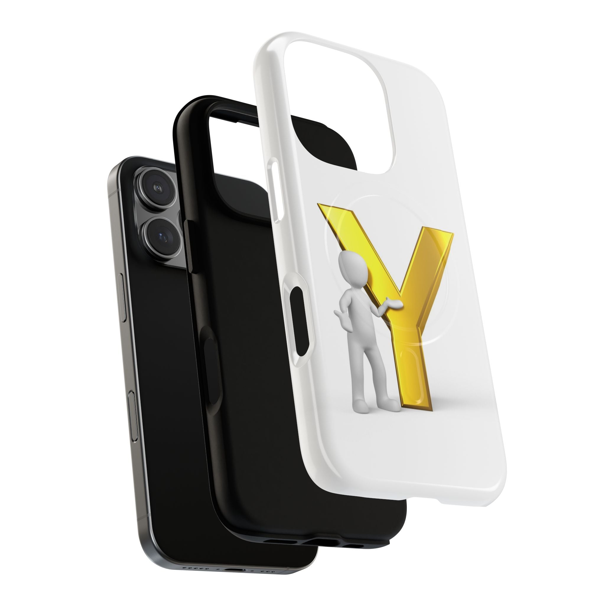 Gold Letter Y Phone Case | Monogram iPhone Magnetic Case