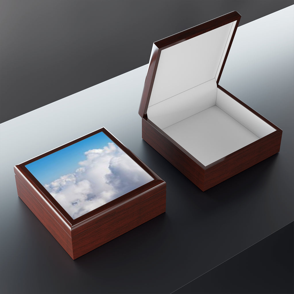 Blue Sky Clouds Jewelry Box | Cloudscape Photo Keepsake Box