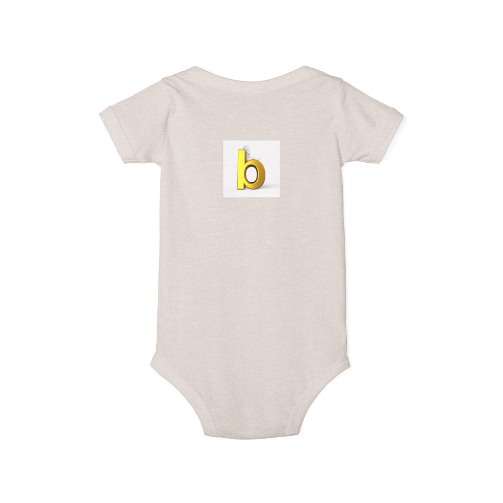 Yellow Lowercase b Infant Onesie | Baby Bodysuit