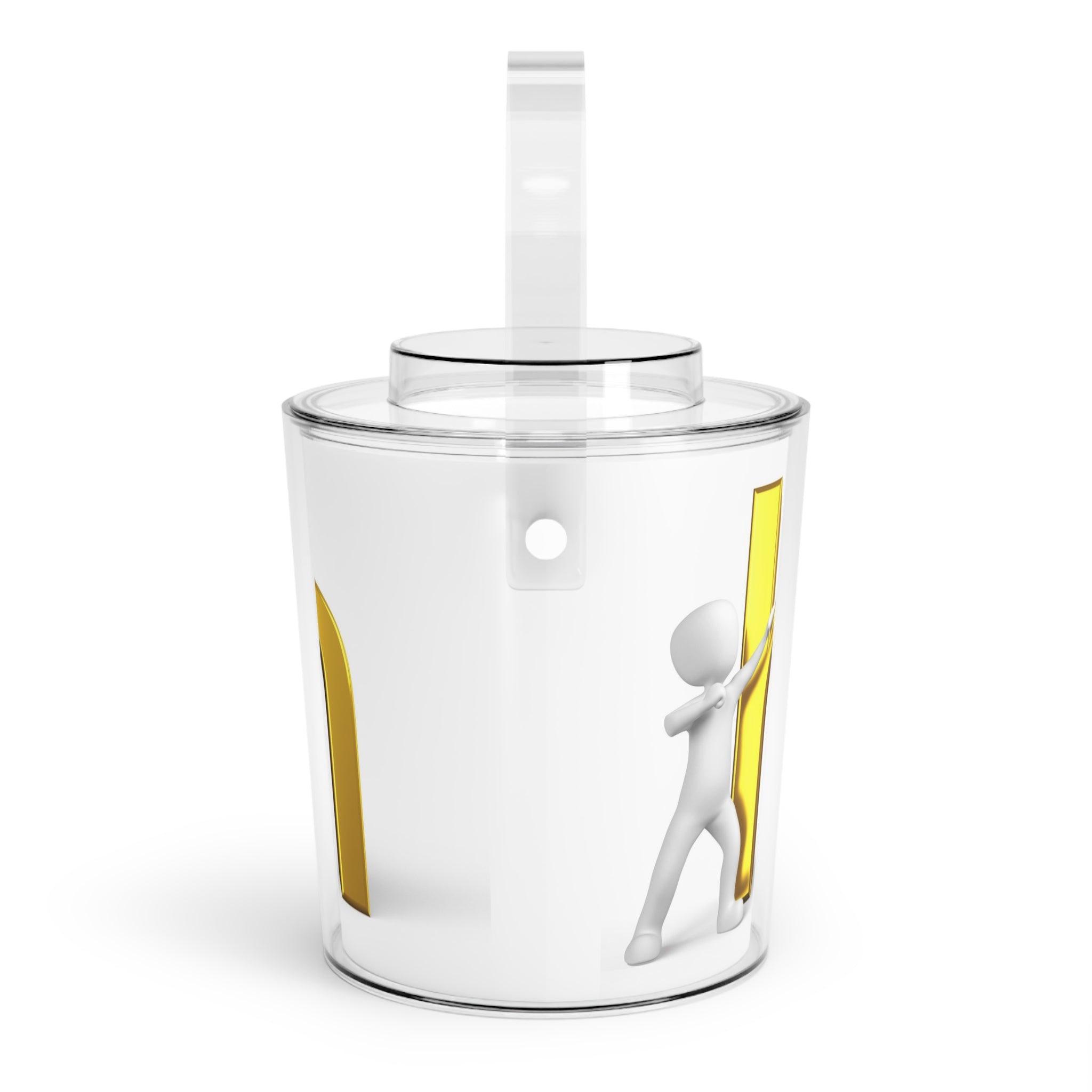 3D Gold Letter H Design Ice Bucket | Acrylic Ice Bucket with Tongs