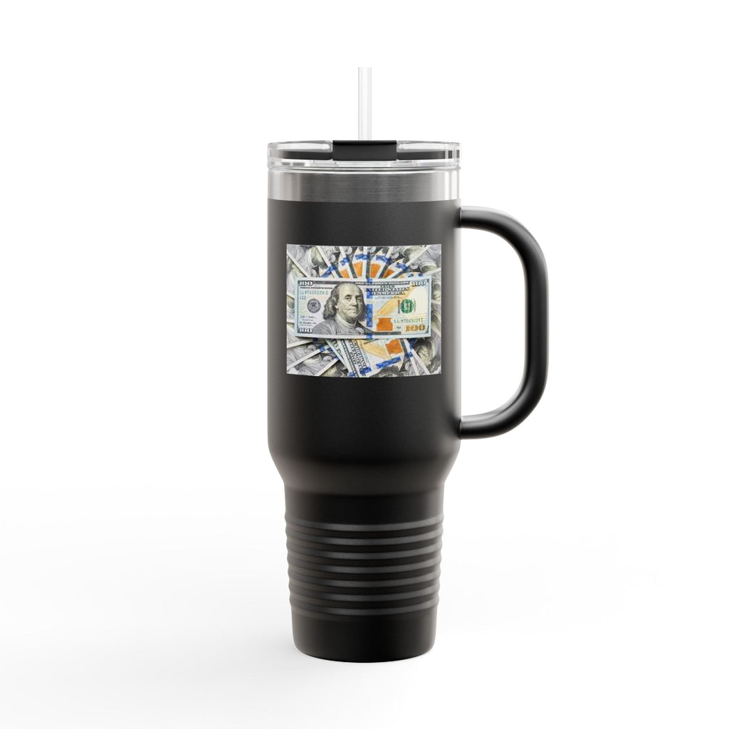 Stacked Hundred Dollar Bills Insulated Travel Mug | 40oz
