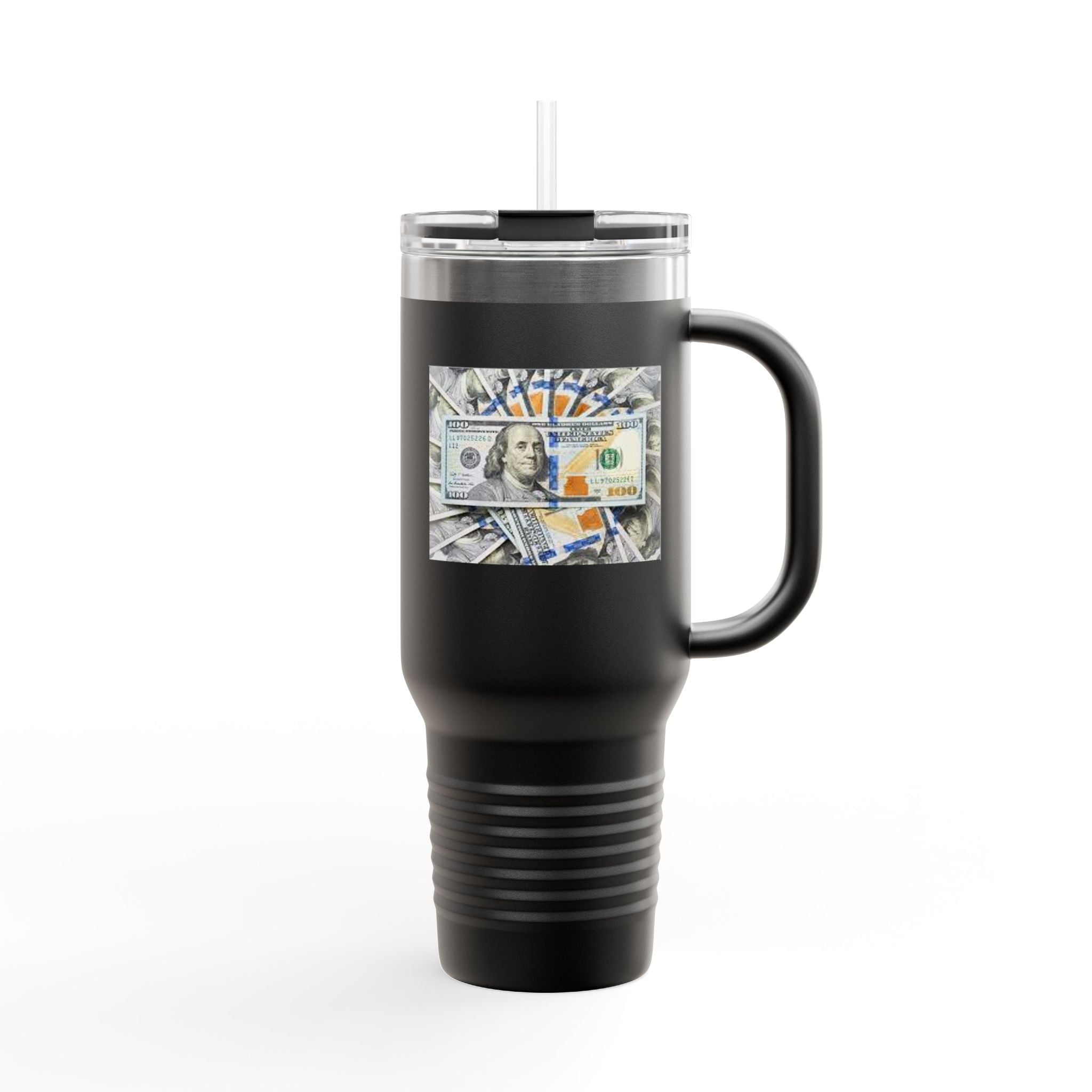 Stacked Hundred Dollar Bills Insulated Travel Mug | 40oz