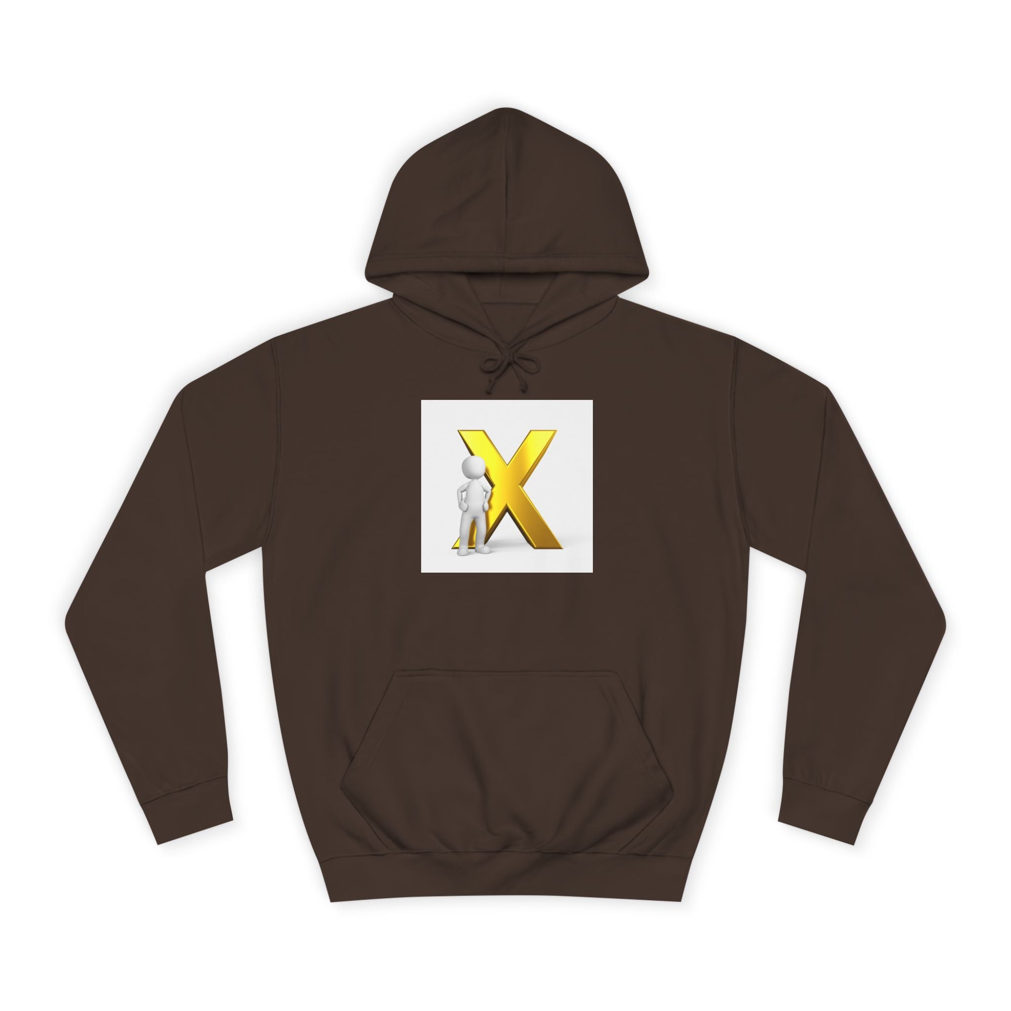 Sweat à capuche graphique lettre X dorée | Sweat à capuche Initial X avec figurine 3D