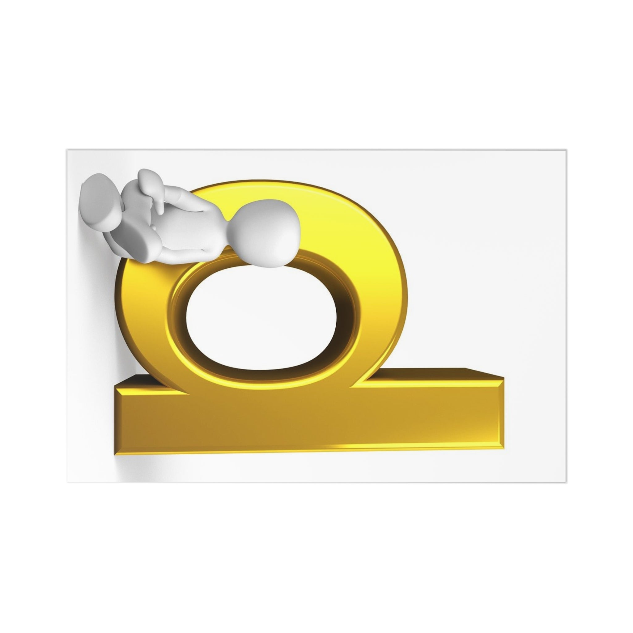 3D Gold Letter D Postcard Set | Alphabet Postcards (7 pcs)