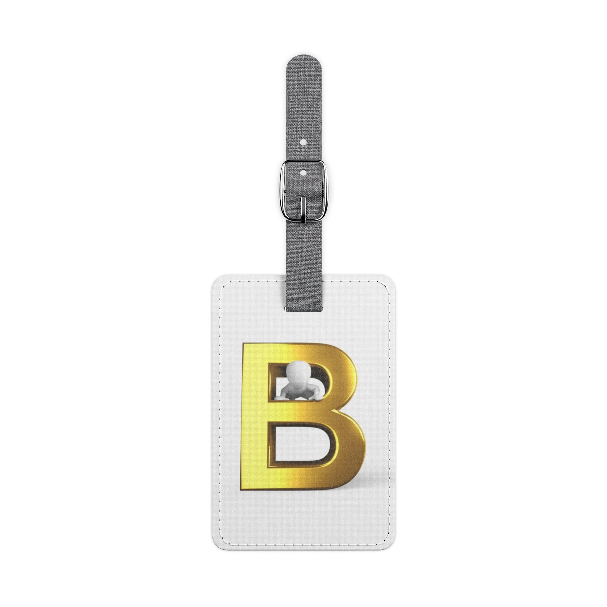 Gold Letter B Luggage Tag | Polyester Rectangle