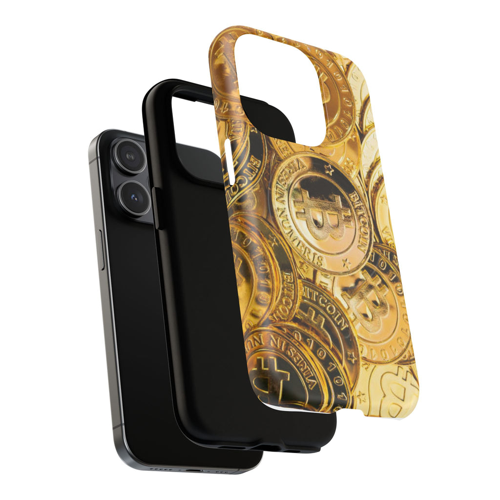 Gold Bitcoin Coins Phone Case | Tough Magnetic Case
