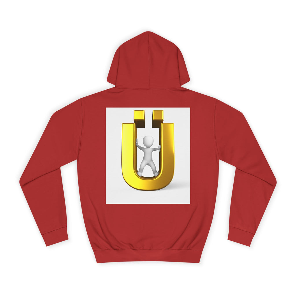 Gold Ü Letter Logo Hoodie | 3D Person Initial U Sweatshirt