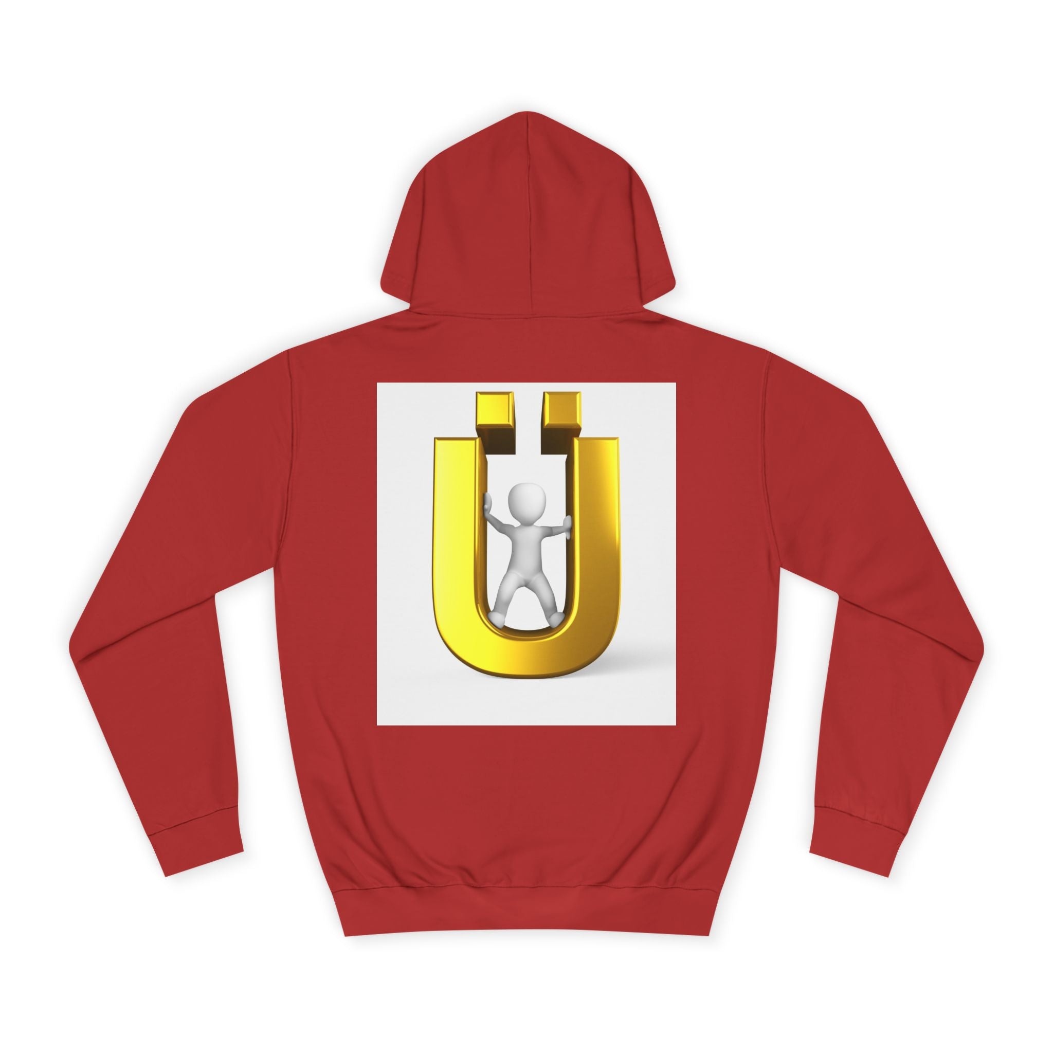 Gold Ü Letter Logo Hoodie | 3D Person Initial U Sweatshirt