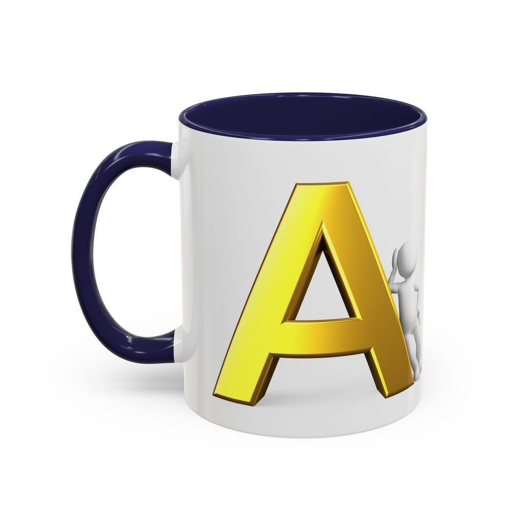 Gold Buchstabe A Tasse mit Initialen | Monogramm Buchstabe A Tasse