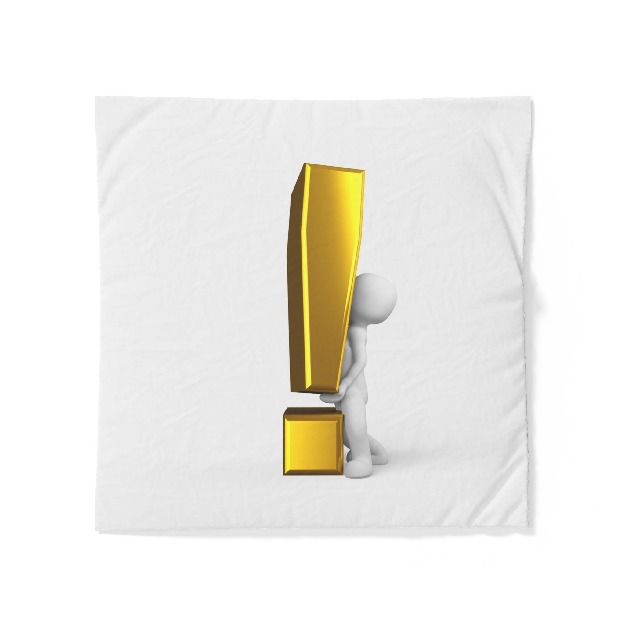 3D Exclamation Mark Duvet Cover | Minimalist Symbol Bedding