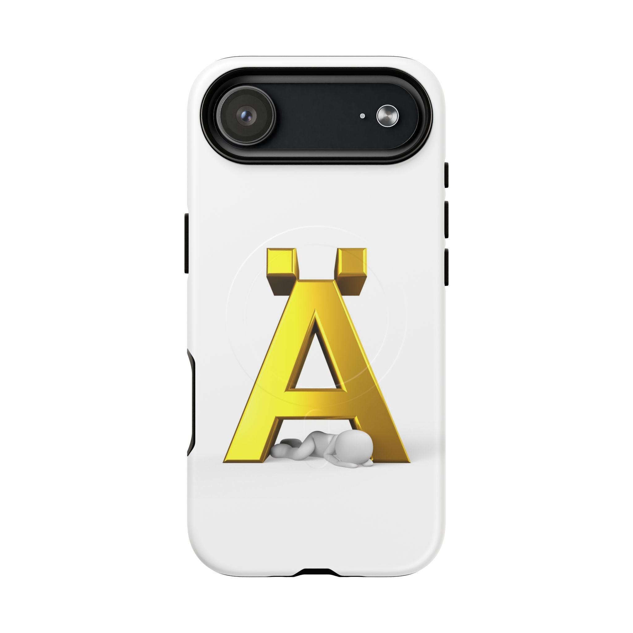 Coque de téléphone Lettre Ä Dorée | Étui magnétique renforcé, Monogramme initial