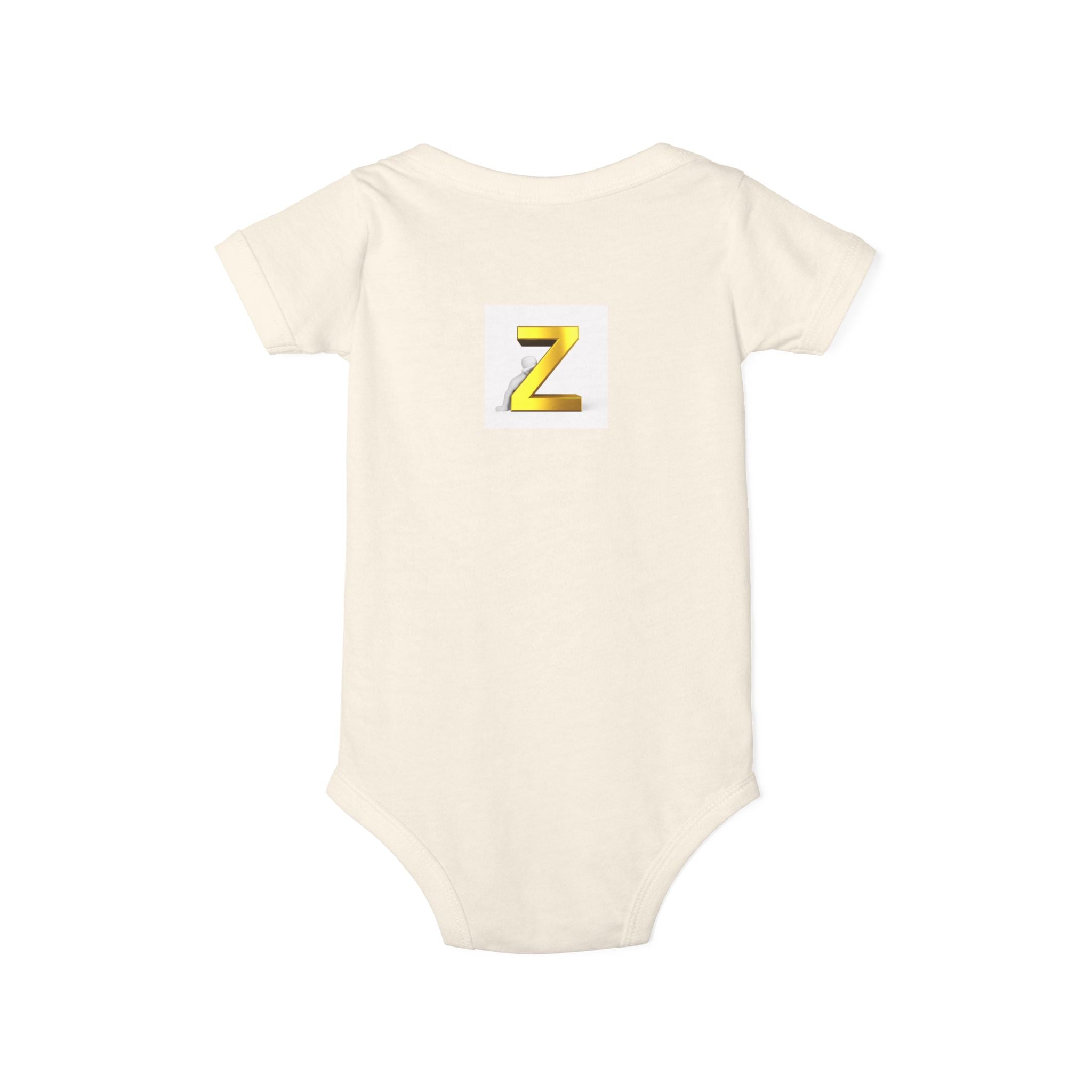 Gold Letter Z Infant Onesie | Baby Monogram Bodysuit