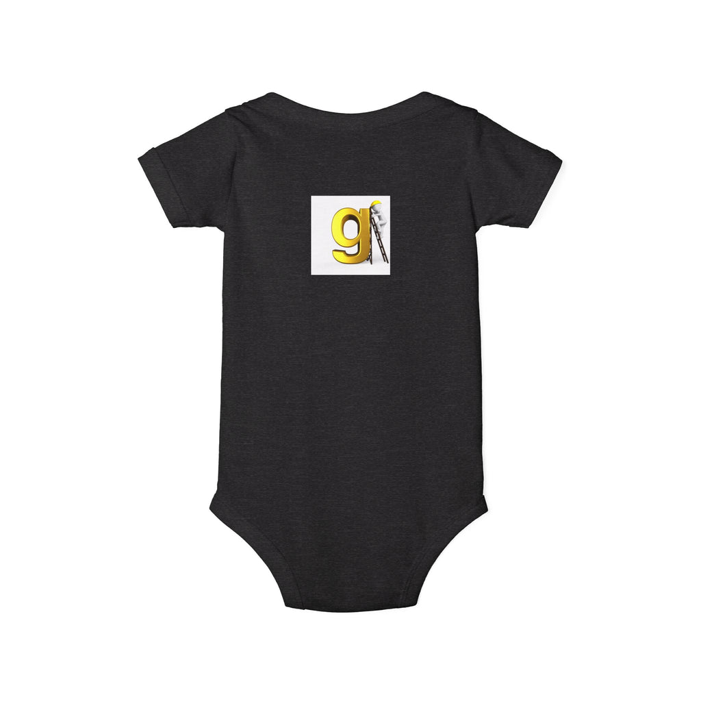 Yellow Letter G with worker Onesie | Baby Bodysuit, Alphabet Initial