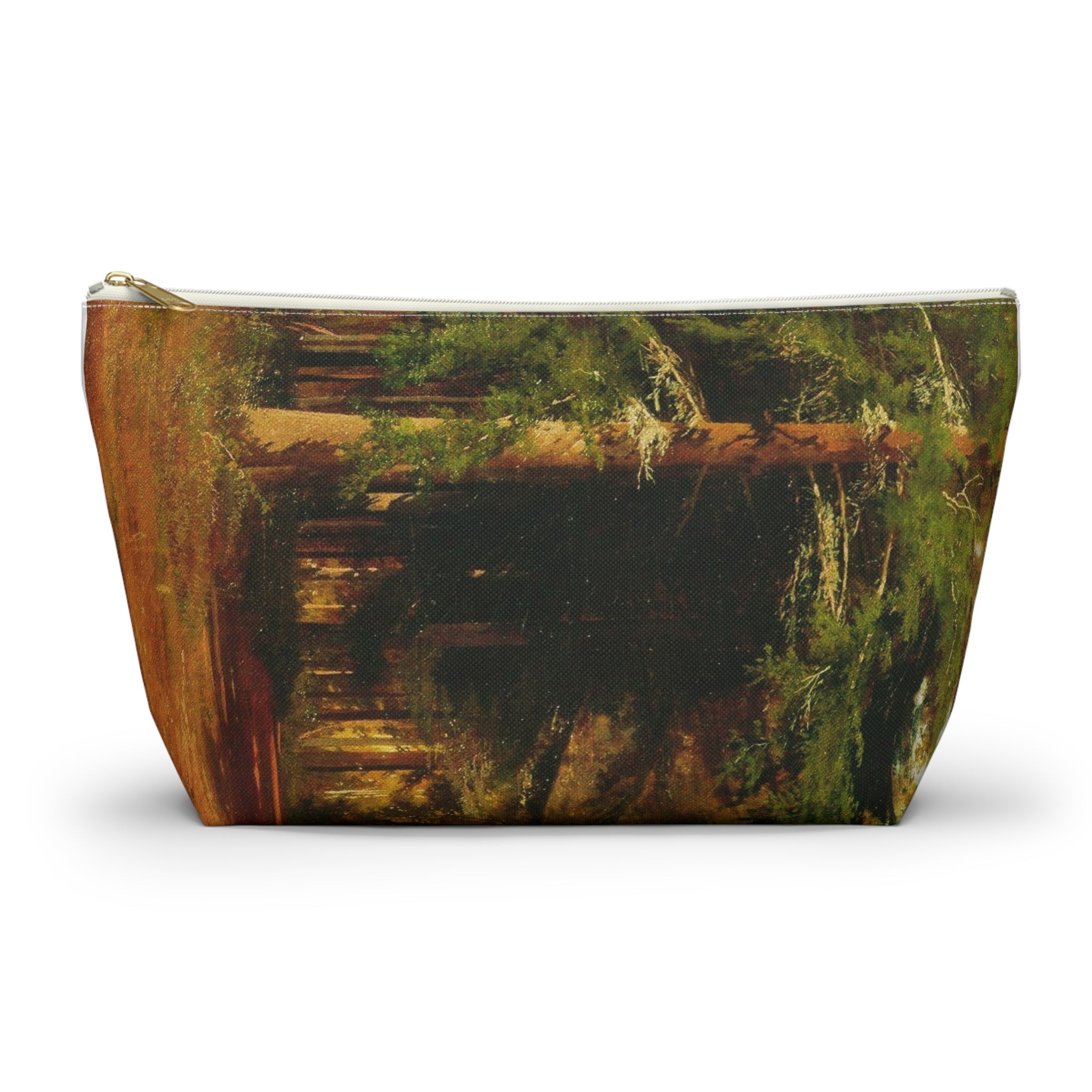 Trousse à accessoires Forest Path | Trousse de toilette à fond plat, imprimé nature forêt
