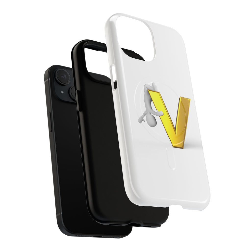 3D Yellow V Letter Phone Case Tough Magnetic Case | Monogram V iPhone Cover