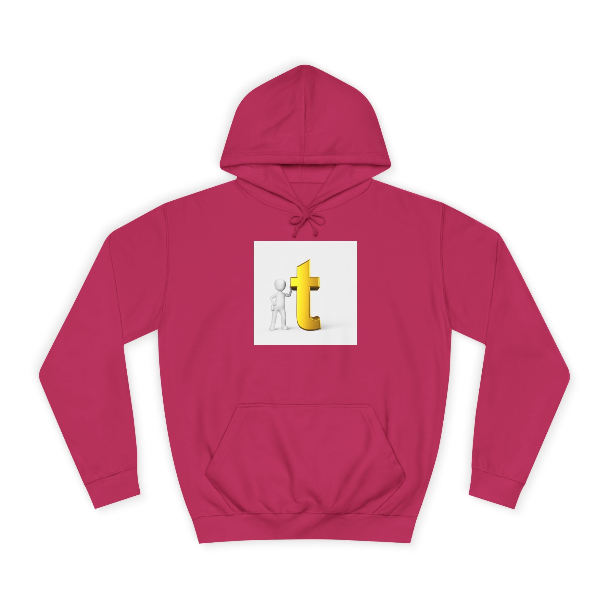 Sweat à capuche 3D Gold Letter T | Sweat-shirt initial minimaliste Letterman