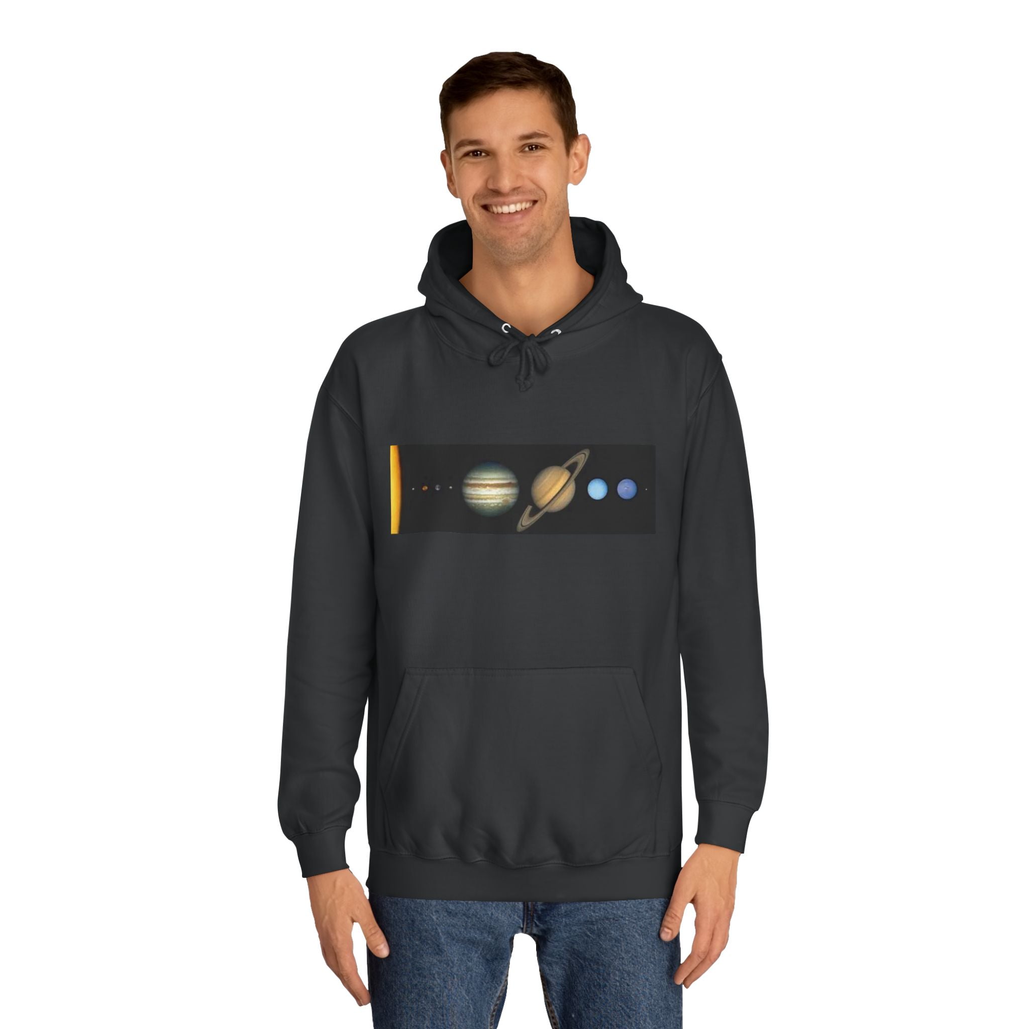 Solar System Planets Hoodie | Saturn Jupiter Earth Mars Nebula Design