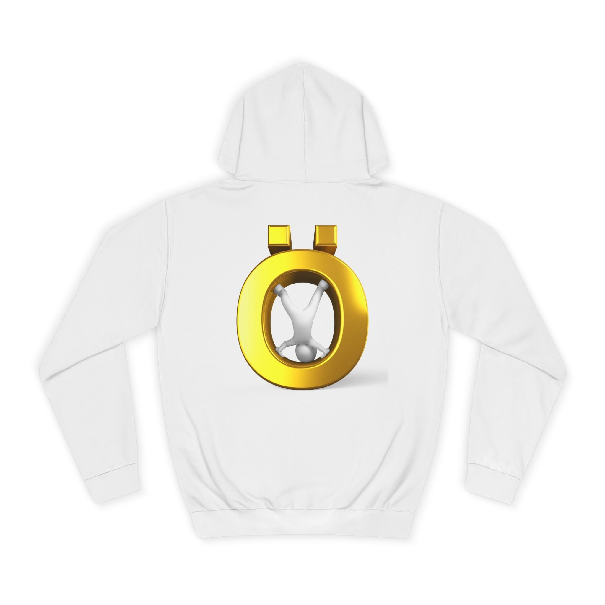 Gold Letter Ö Hoodie | Minimal Jewelry Logo, White Pullover