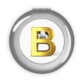 Gold Letter B Monogram Compact Travel Mirror | Initial B Pocket Mirror