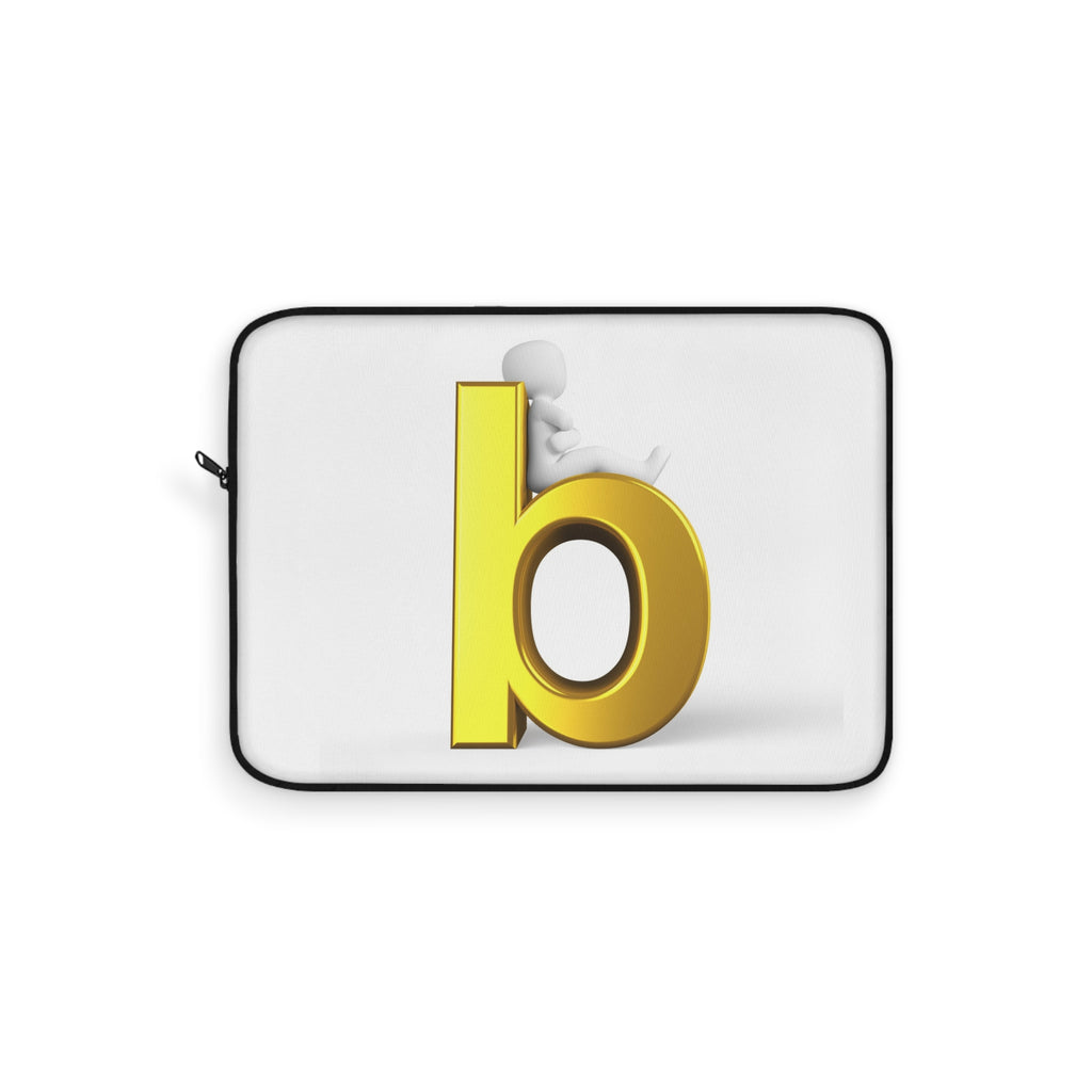 Gold Letter B Laptop Sleeve | Minimal Monogram Initial Case