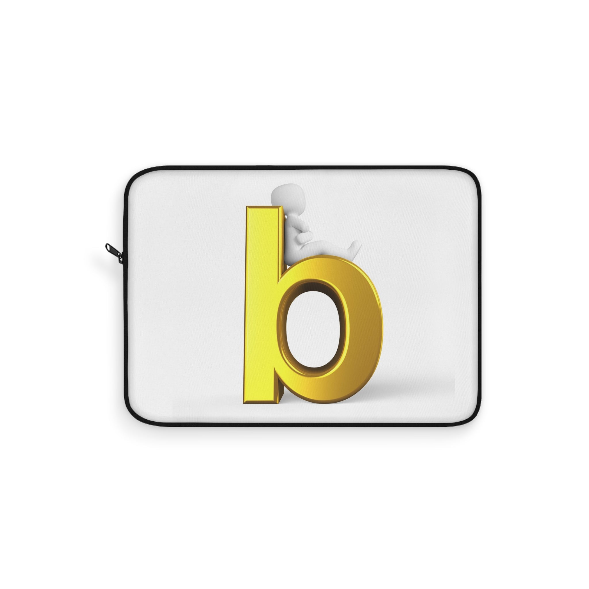 Gold Letter B Laptop Sleeve | Minimal Monogram Initial Case