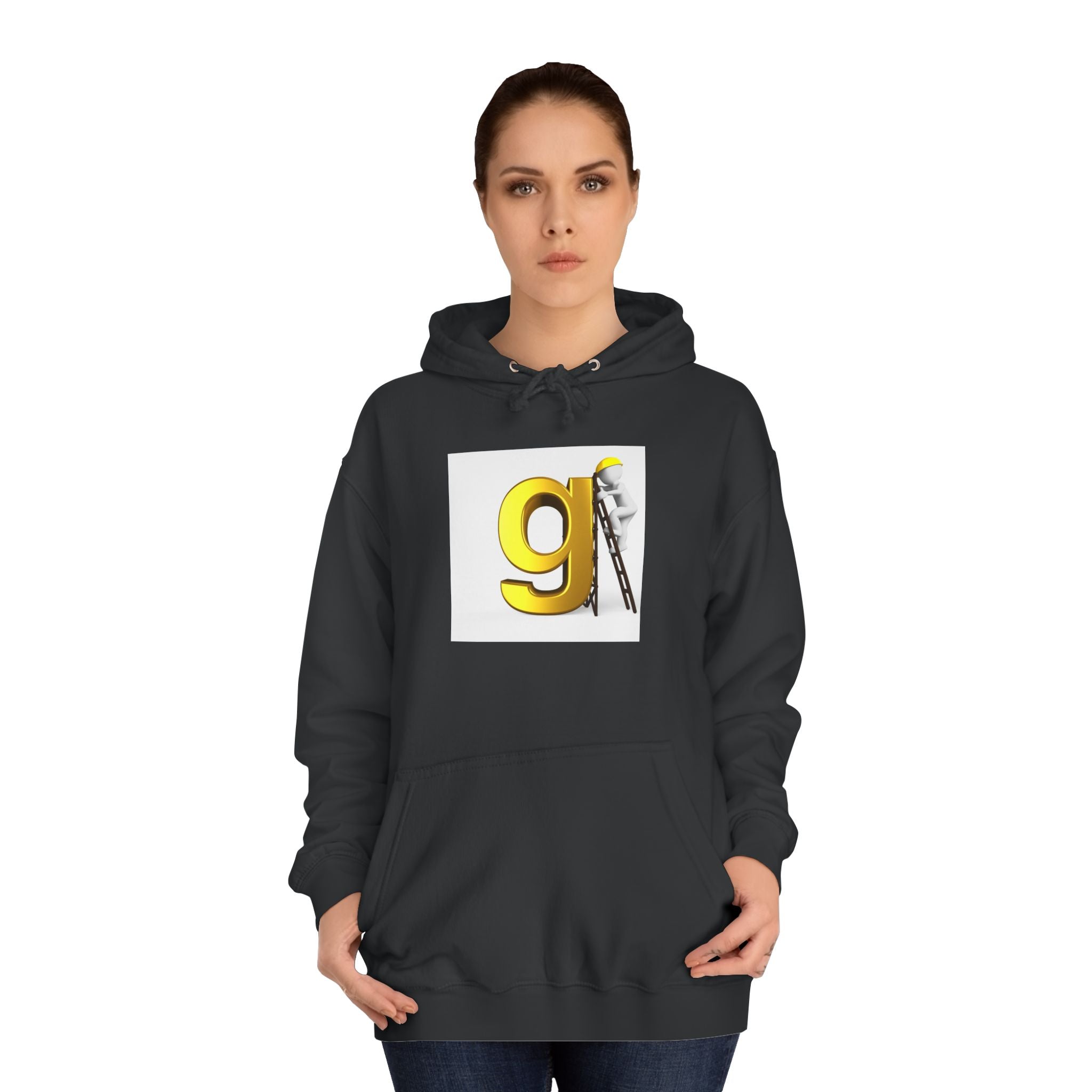 Gold Letter G with Painter Character Hoodie | Initial Monogram