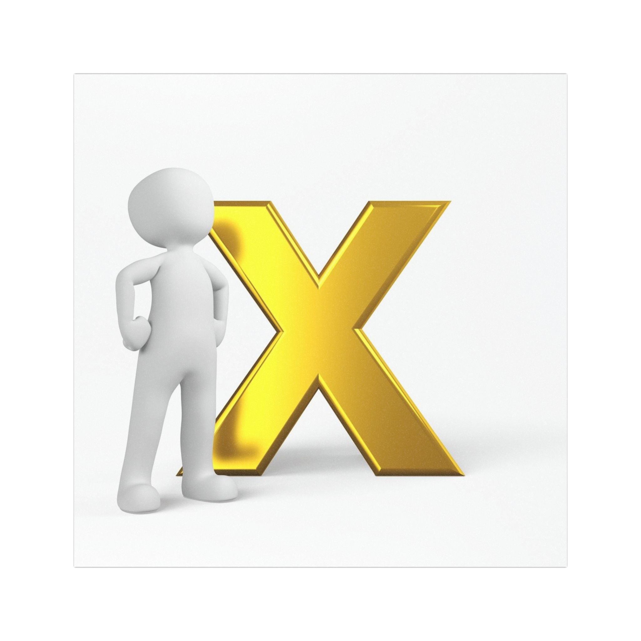 Gold X Letter Car Magnet | Alphabet Initial Magnetic Decal