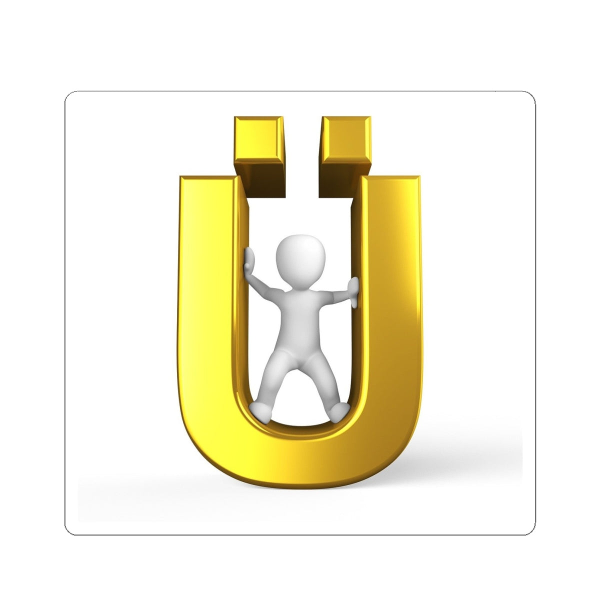 Autocollants découpés « Gold Ü Letter Design » | Autocollant pour ordinateur portable, Vinyle adhésif