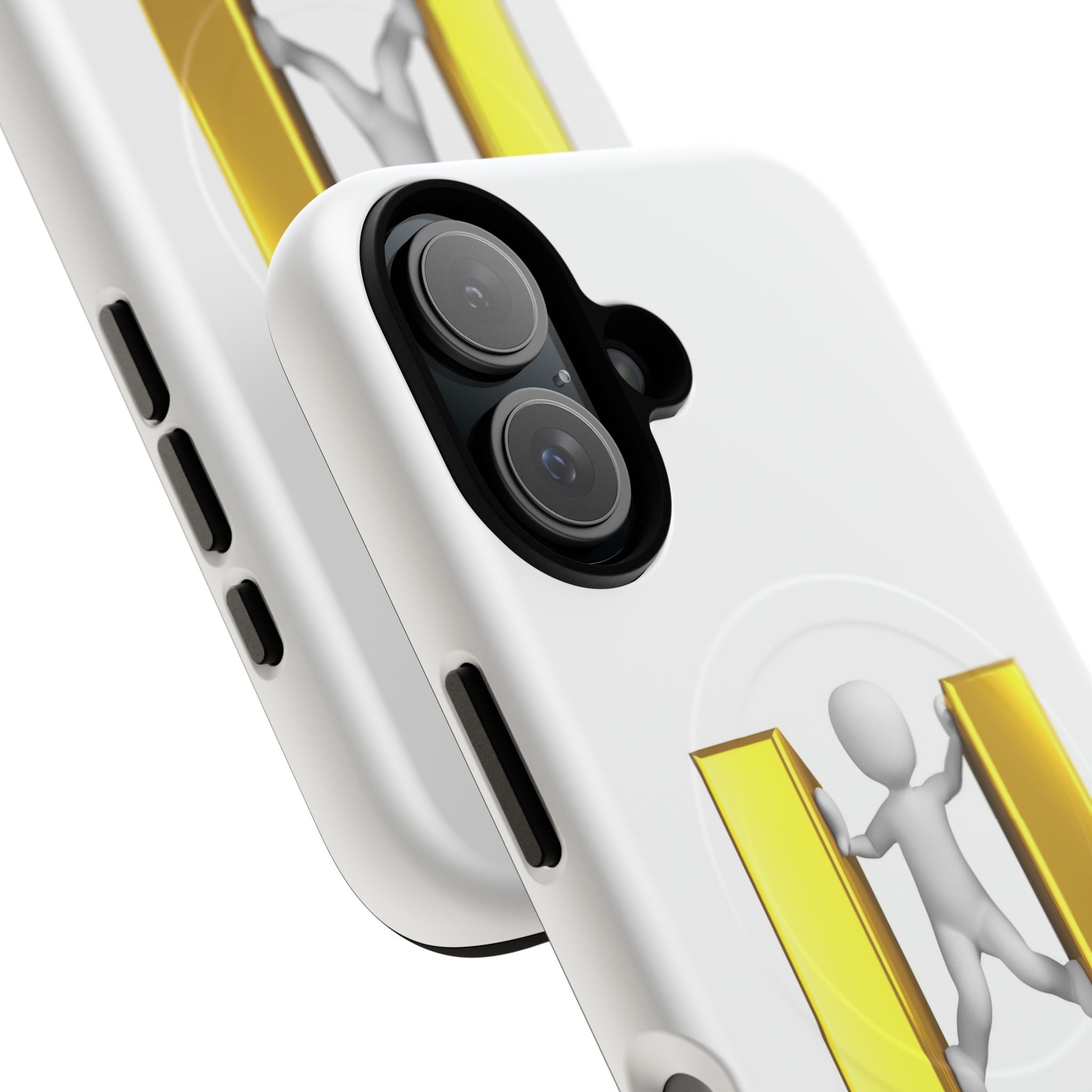 3D Gold U Letter with Stick Figure phone case | Tough Magnetic Case