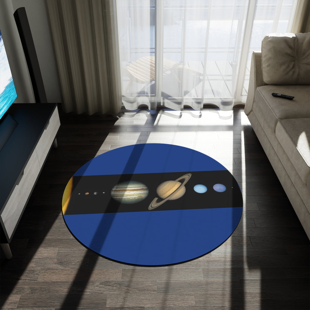 Solar System Planets Round Rug | Space Planetarium Floor Mat