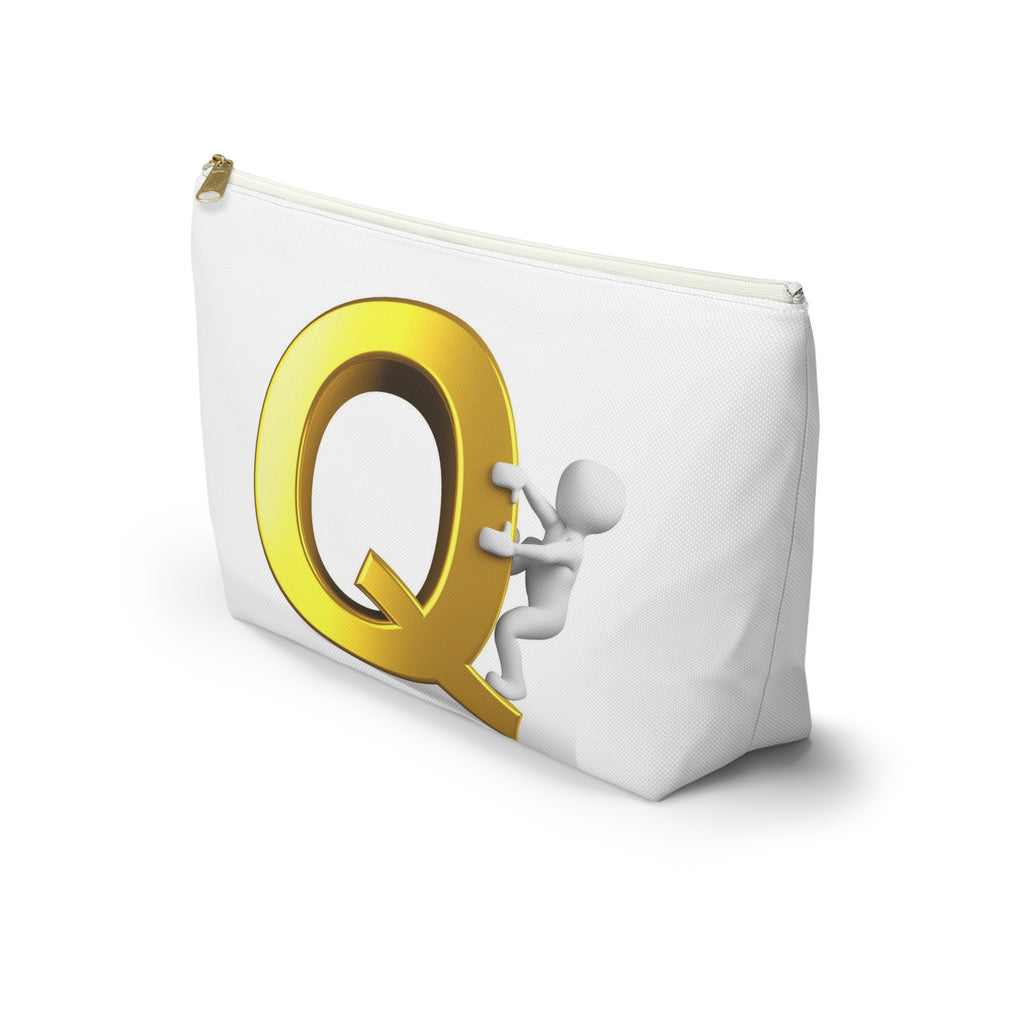 Gold Letter Q Climbing Figure Accessory Pouch