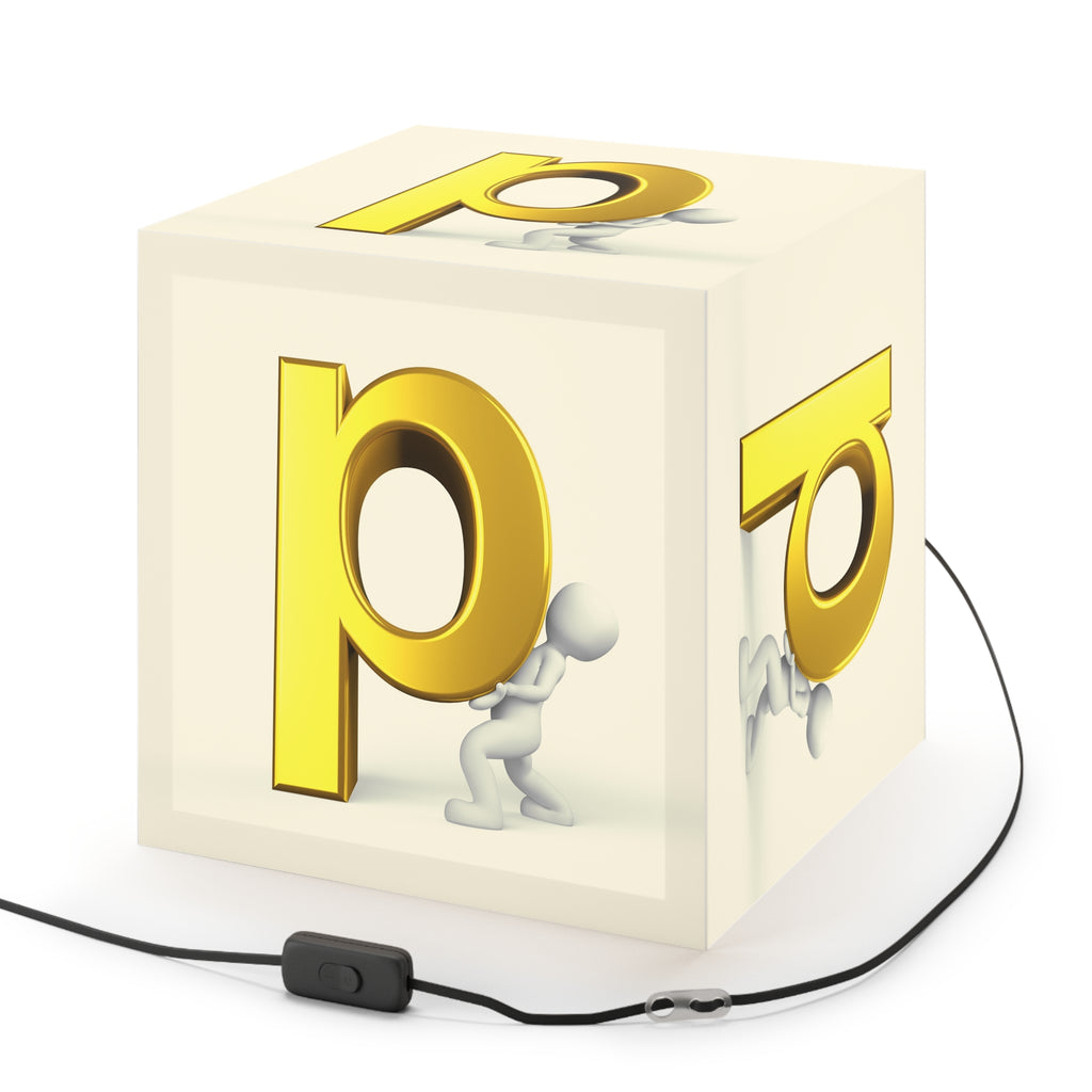 3D Gold Letter P Light Cube Lamp | Room Decor, Hanging Pendant