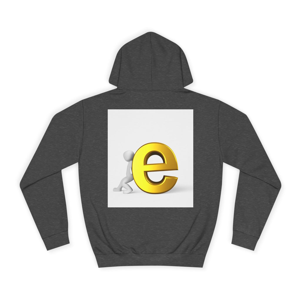 3D Gold Letter E Hoodie | Minimal Alphabet Monogram | Initial Sweatshirt