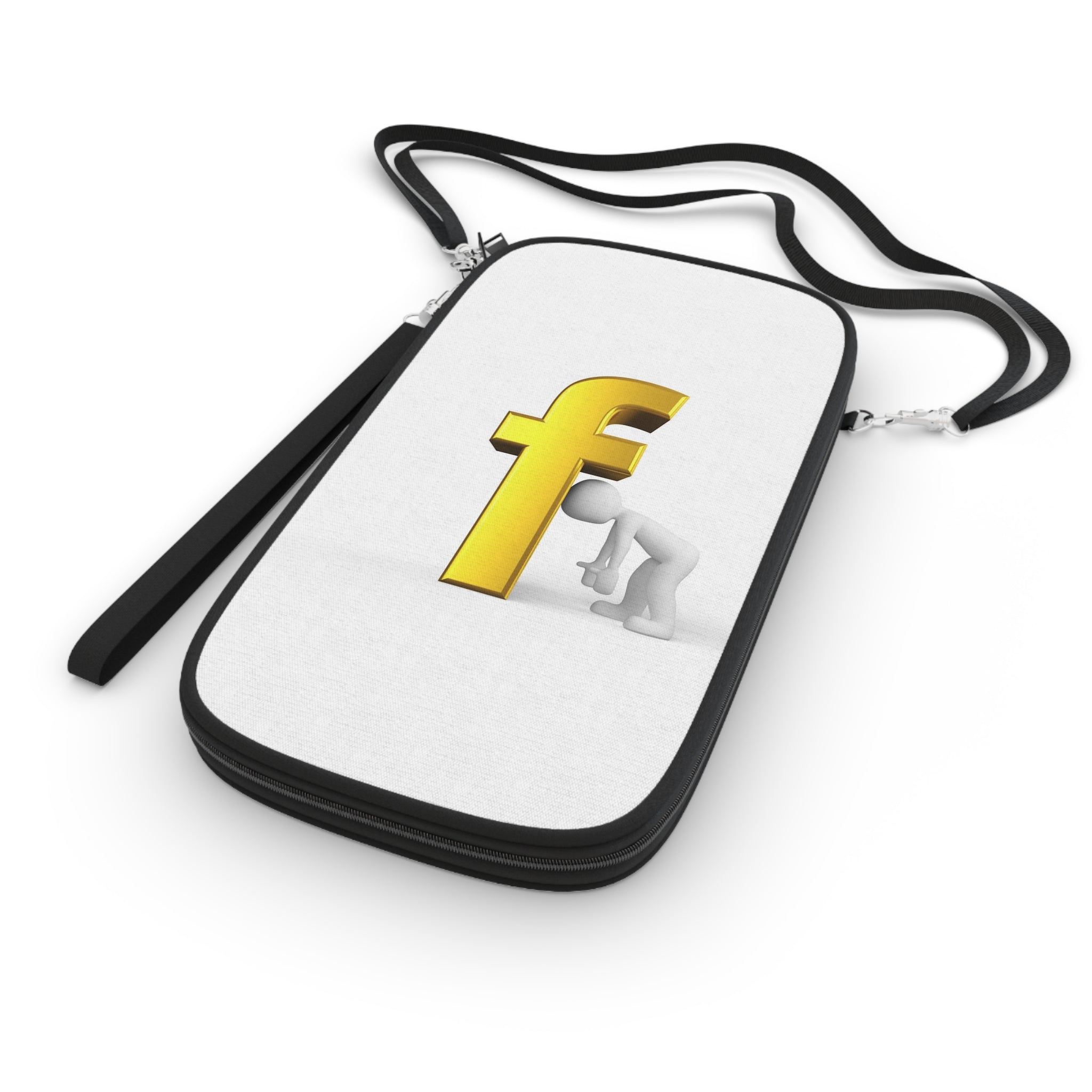 3D Gold Letter F Illustration Passport Wallet | Travel Organizer
