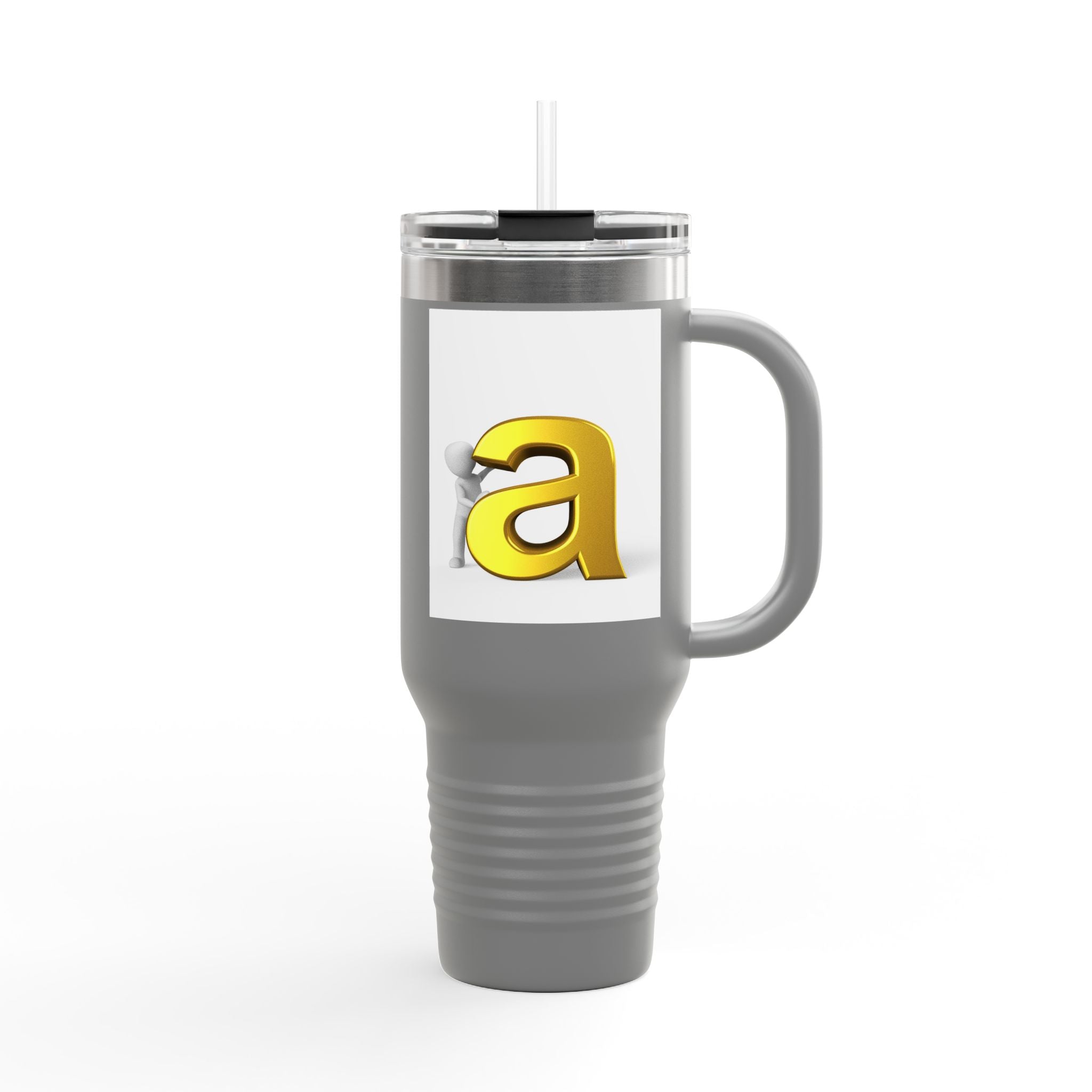 Yellow 3D Letter A tumbler | Travel Mug