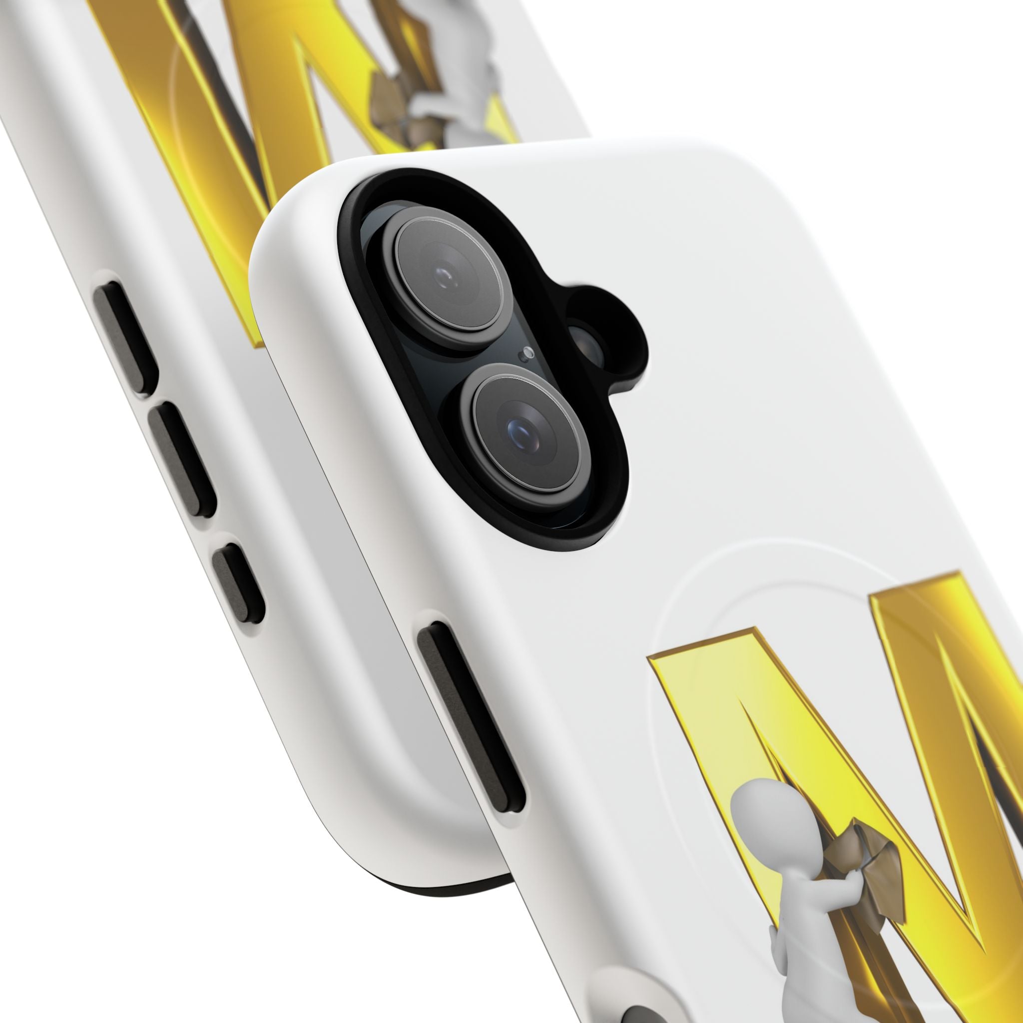 Gold Letter M with Worker Phone Case | Magnetic Tough Case